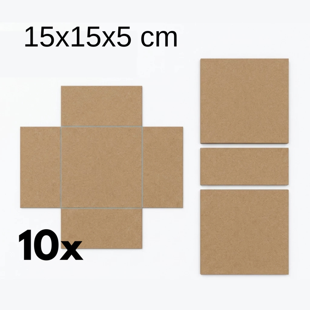 10 Kit Recorte Caixa Tampa de Livro 15x15x5 cm Vinco a Laser pronto para montagem Cartonada