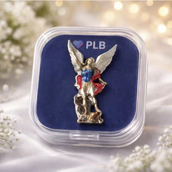 Broche Botton de Metal Protetor São Miguel Arcanjo + Caixinha
