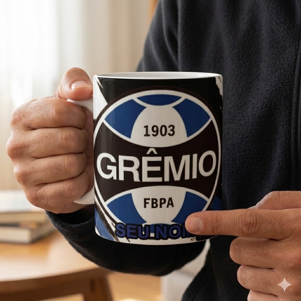 Caneca Grêmio Mosqueteiro Exclusiva Colecionador Tricolor Gaúcho Presente Criativo 325ml Café Chá