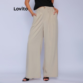 Lovito Calça Longa Pregas Trabalho Moda Feminina BRPTB1053BRL1083