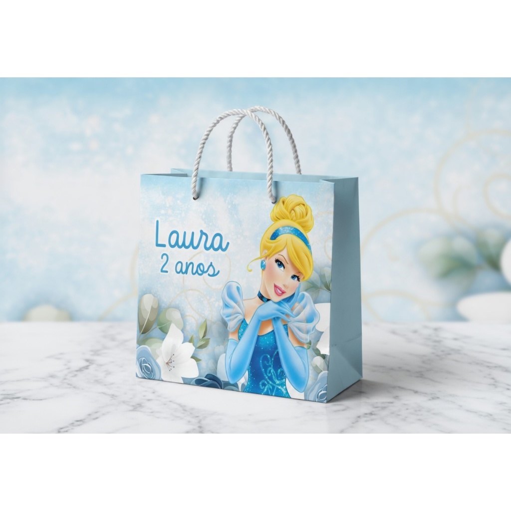 Sacolinha Personalizada Luxo Cinderela  - Lembrancinha Festa Infantil