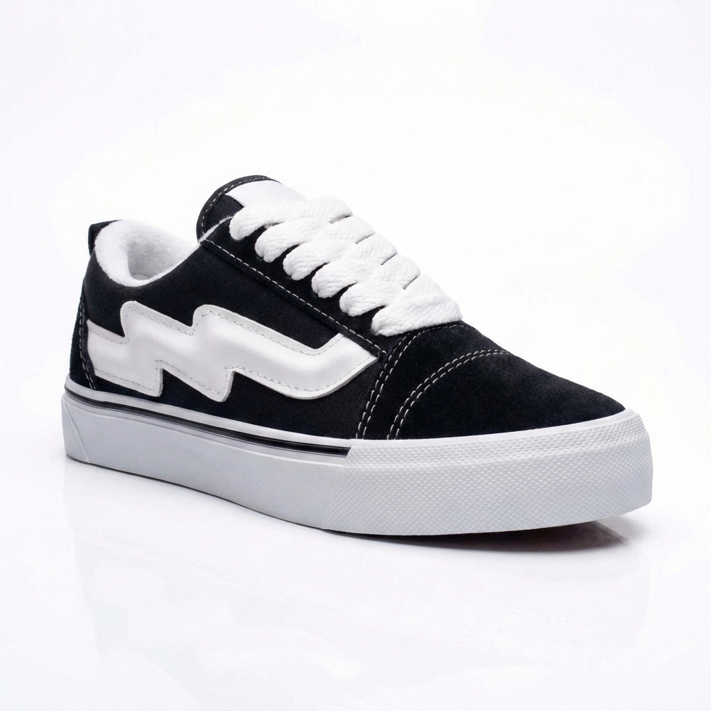 Tenis Casual Feminino Masculino Unissex Cadarço Grosso Escolar Branco Preto Promoção