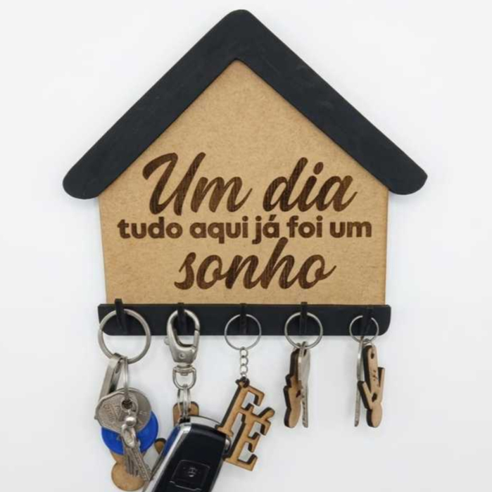 Porta-Chaves Premium "Um Dia Tudo Aqui Já Foi Um Sonho" em Oferta na Shopee
