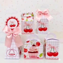 👉 Caixinha Pegue e Monte Personalizada | Cerejinha | Kit Festa Infantil | Sem Laço