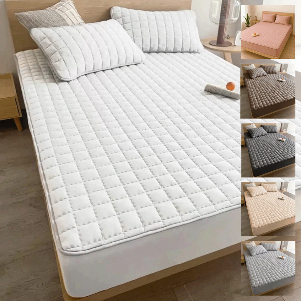 Capa Para Colchão Impermeável Protetor De Colchão Cama Solteiro Casal Queen King Matelado Ultrassônico Com Elástico