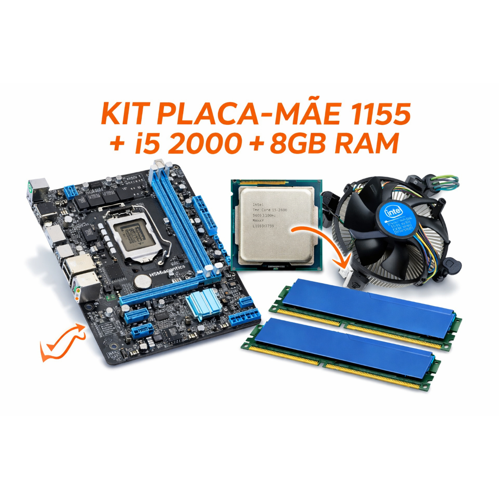Kit Upgrade PC LGA 1155 i5 2ª Geração + 8GB RAM DDR3 | Pronto para Uso