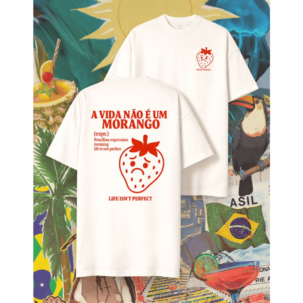 Camiseta Camisa Feminina Oversized Blusa Meme Morango Cores Váriadas Lançamento Leve Confortável