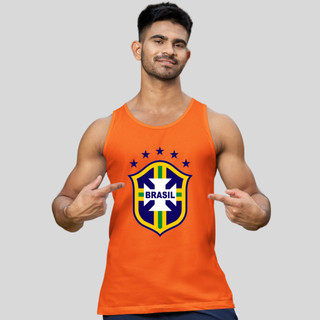 Camisa Regata Masculina Brasil Camiseta Cavada para Copa academia Lançamento top