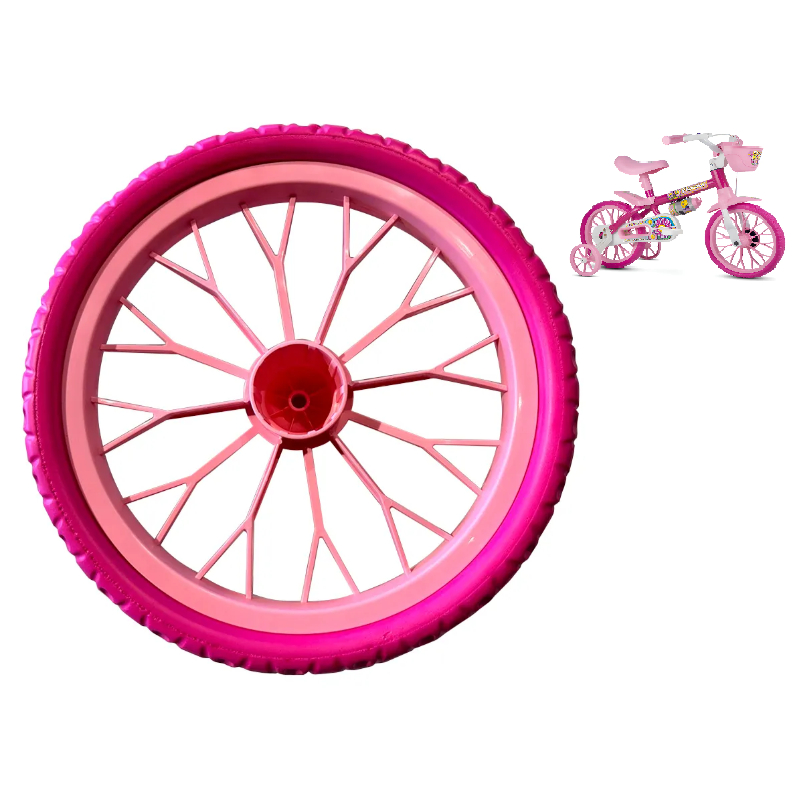 Roda Bicicleta Nathor Flower Aro 12'' Bike Infantil Rodinha Pneu Dianteiro Traseiro Peça Reposição