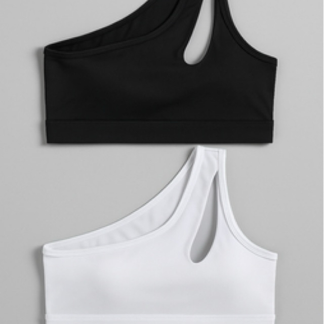 Kit 2 Tops Um Ombro Só Suplex Com Bojo e Abertura Na Frente Fitness Croped em Oferta na Shopee