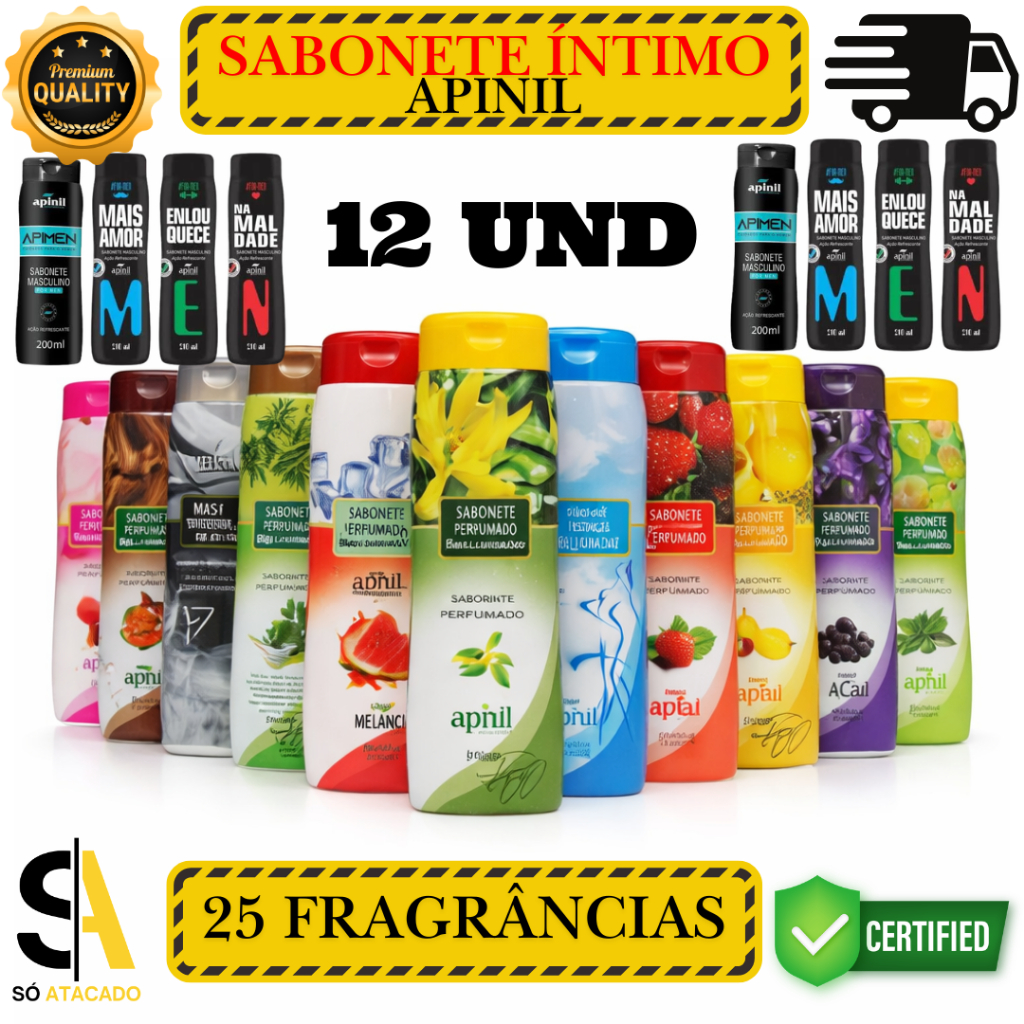 Kit 12 und Sabonete Íntimo Apinil — PODE ESCOLHER - Revenda Atacado | Higiene Feminina pH Balanceado