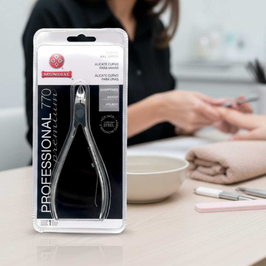 Alicate Unha Mundial 770 Aço Inox Profissional Corte Preciso Manicure Pedicure Cutícula Salão Beleza