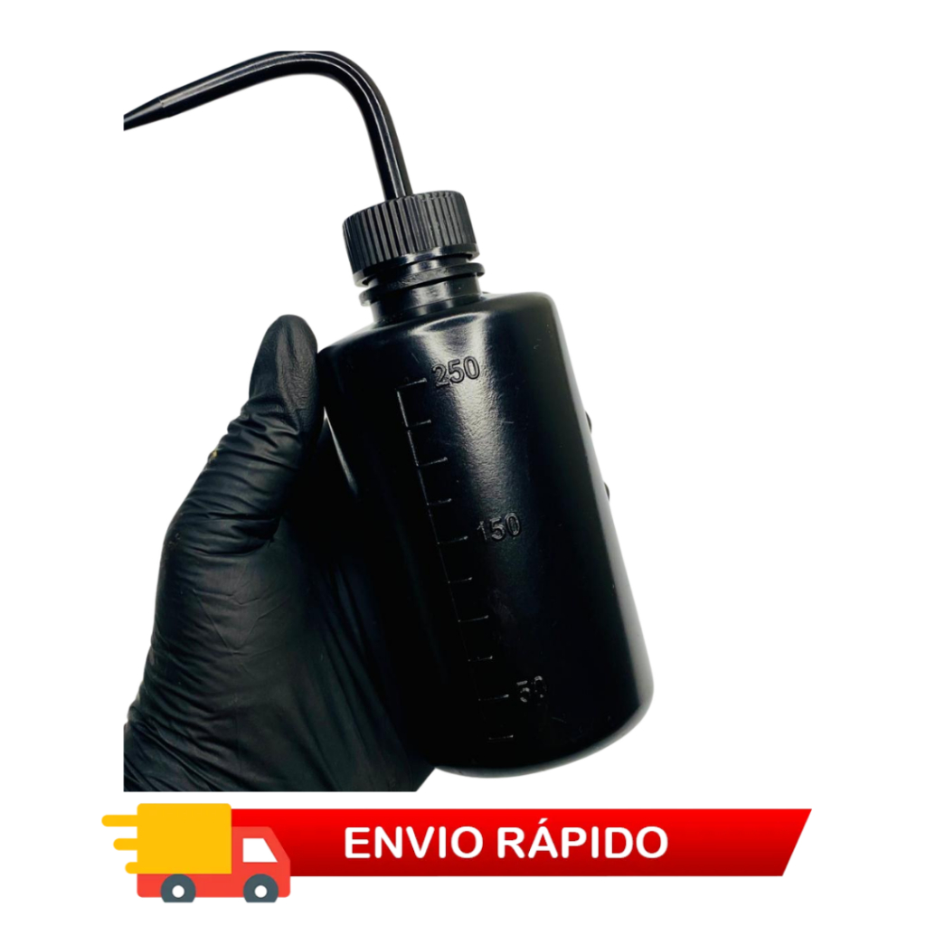Frasco Dosador Pisseta 250ml Estética Tatuagem Cílios Sobrancelha Aplicador