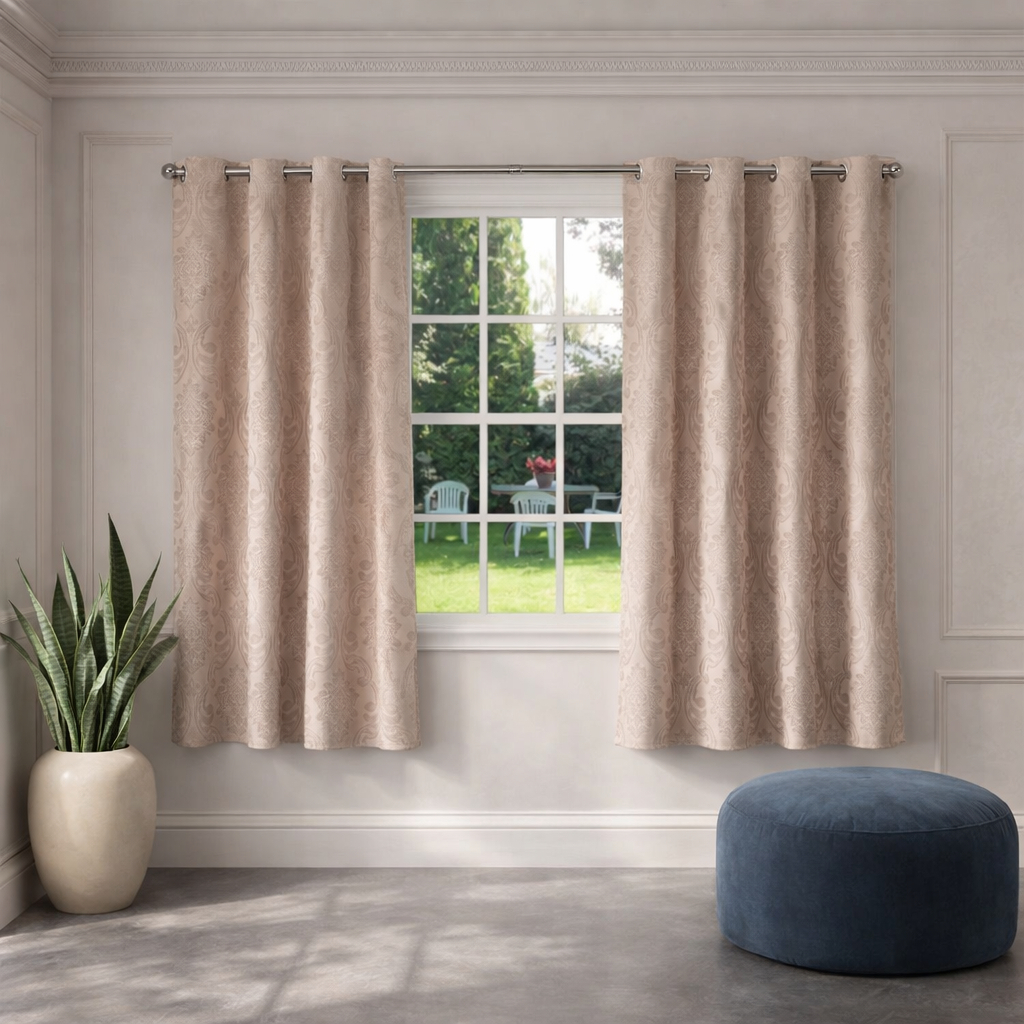 Cortina para Janela 2.00 x 1.40 Jacquard Semi Blackout Varias Cores