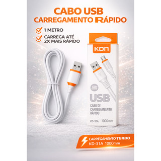 Cabo carregador kaidi, Carregamento Rápido micro USB/ IPhone/ Tipo C