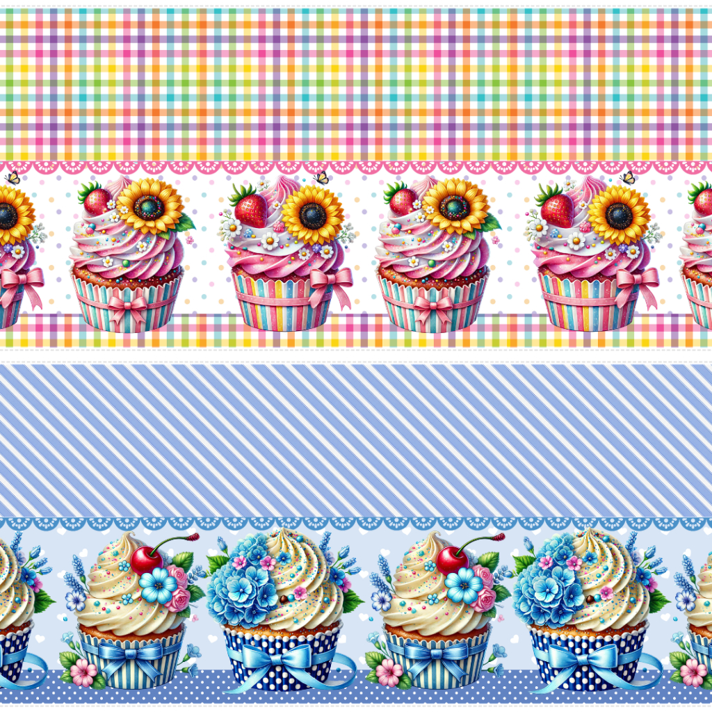 Tecido Tricoline Mista Barrado Digital  - 0,55 cm x 1,45 largura - Varias estampas
