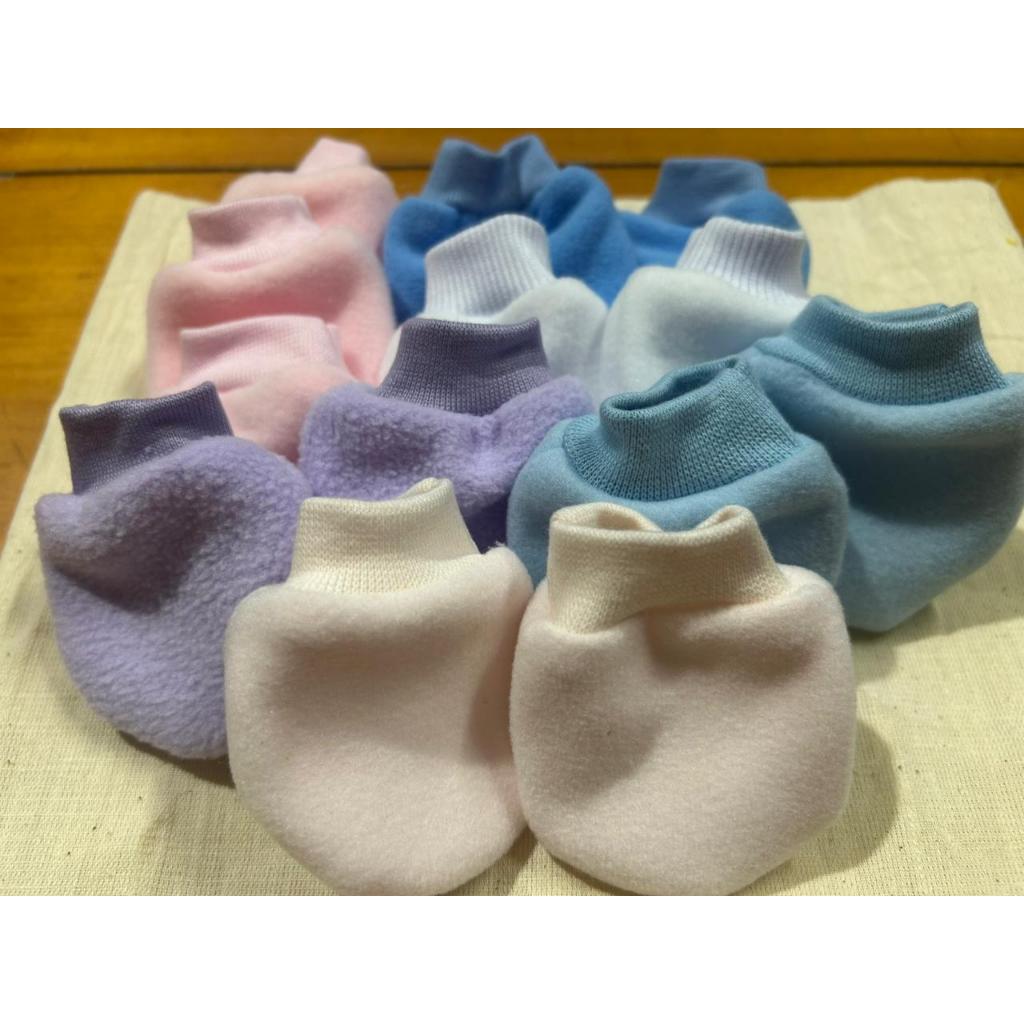 kit 8 pares de luvinhas para recém-nascido tecido microsoft cores sortidas para meninos e meninas saída maternidade
