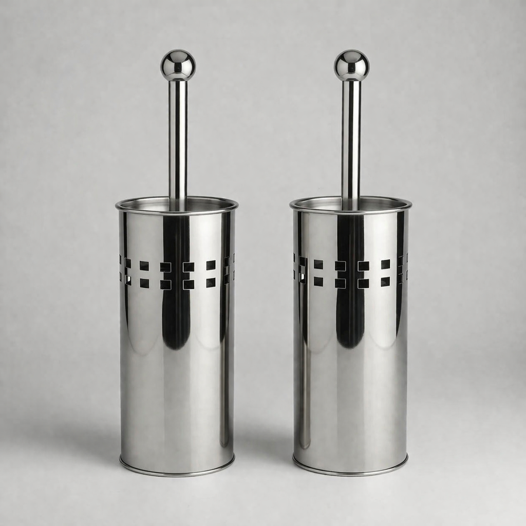 Escova Sanitária Inox Com Suporte Banheiro Premium