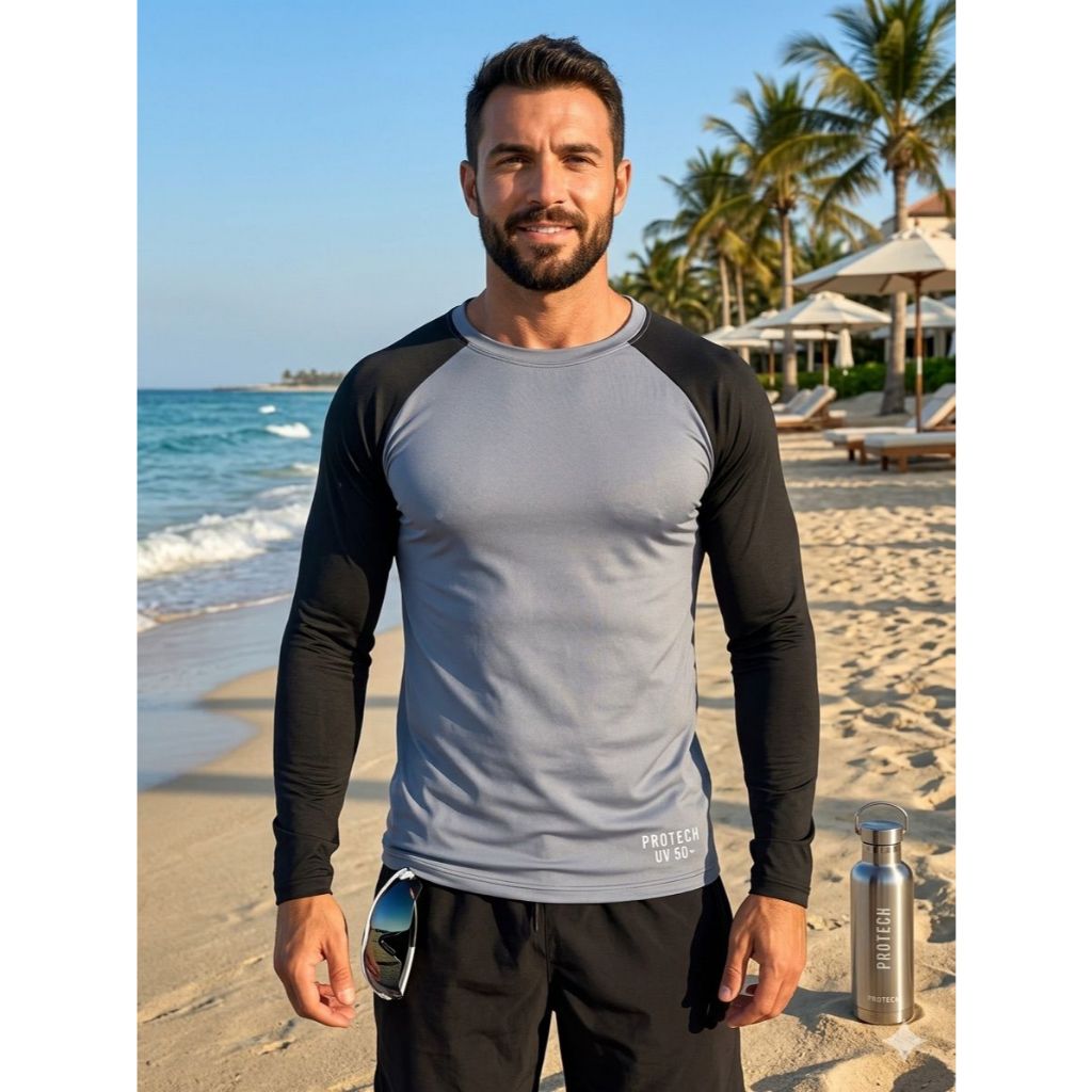 Blusa Uv 50+ Proteção Solar Camisa Térmica Fator de Proteção Segunda Pele