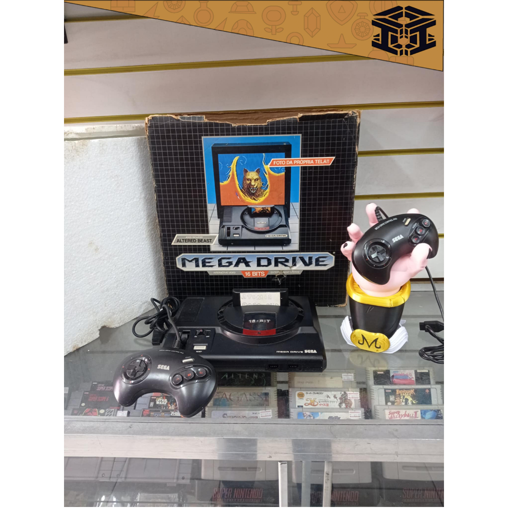 Mega Drive Versão Altered Beast Na Caixa 2 Controles Originais e Fita Atomic Robo-Kid (Não Acompanha Altered Beast)