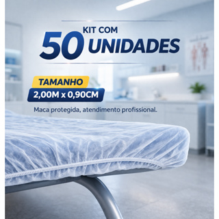 50 Lençol Descartável TNT Branco Maca 2,00x0,90 50Un com Elástico Ideal para Hospital Clínica Estética em Oferta na Shopee