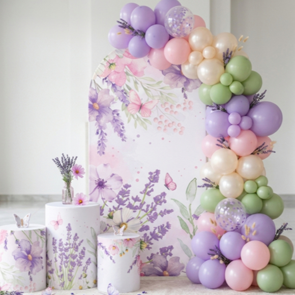 Kit Bibi Painéis + Cilindros Capas Veste Fácil Floral Jardim Das Borboletas Decoração Pegue e Monte