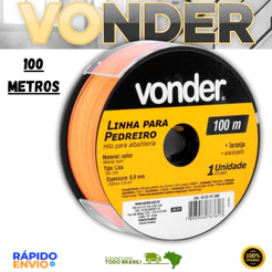 Linha De Nylon Para Pedreiro Lisa 0,8 mm x 100m Laranja VONDER Resistente Oferta Premium Top