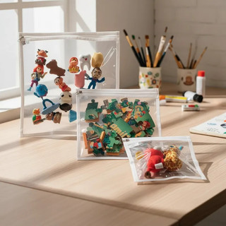 Kit 6 Envelopes Multiuso em PVC com Zíper.