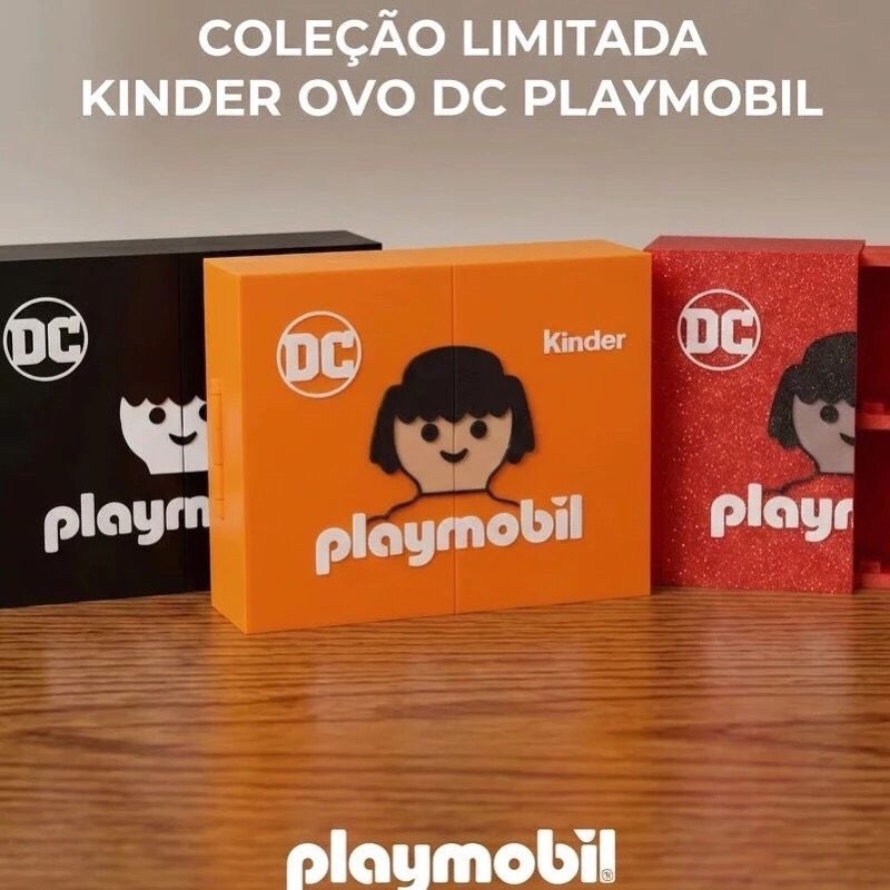 Expositor de abrir Coleção Playmobil DC Kinder Ovo, Expositor  Kinder Ovo, Playmobil DC feito em 3D