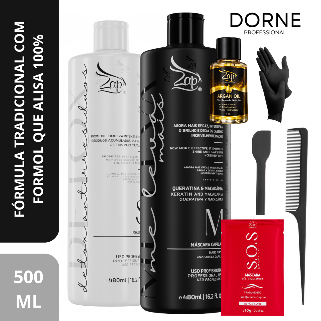 Zap Cosméticos Kit Progressiva Me Leva+ Profissional 2x500ml