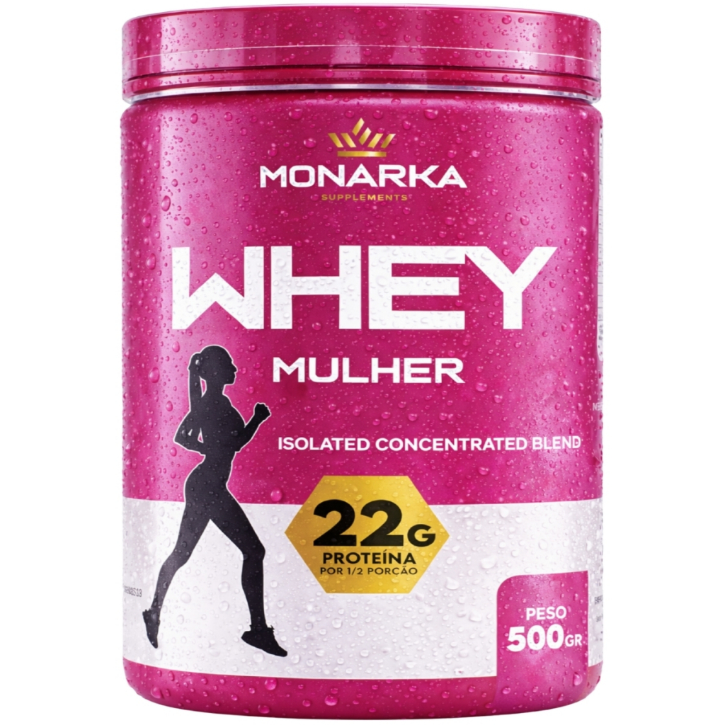 Whey Protein Isolado Feminino Linha Mulher - 22g de proteína por poção Sem açucar - Treino Academia