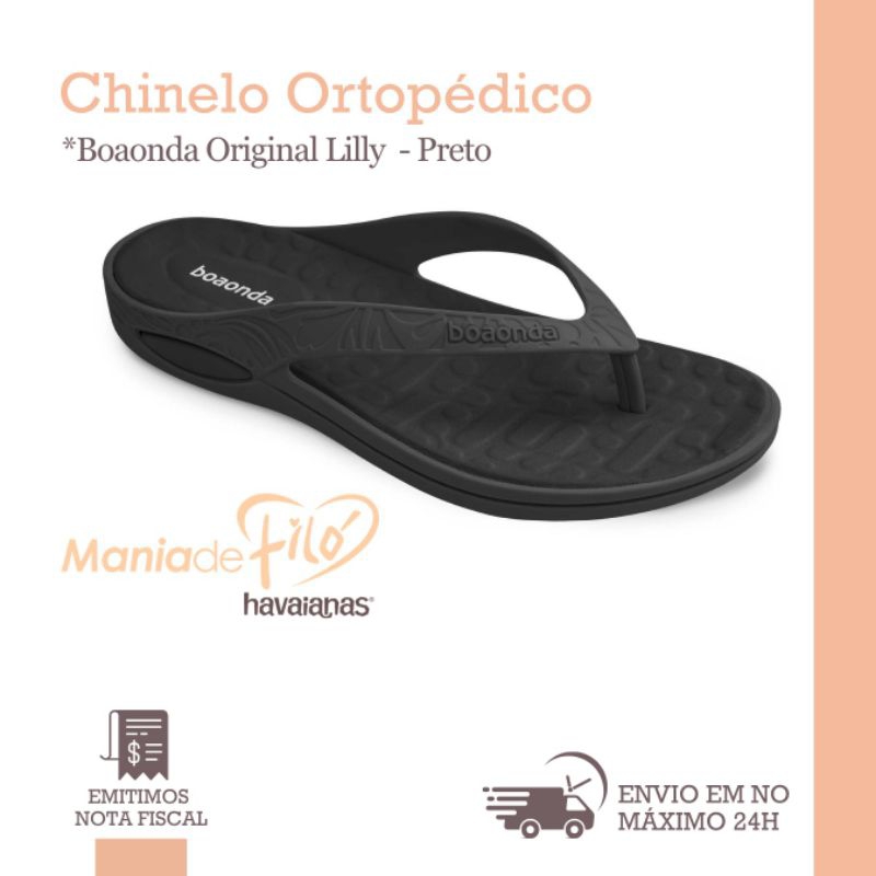 Chinelo Ortopédico Boaonda Original Lilly Anatômico Confortável Tamanho Especial 41/42 e 43/44