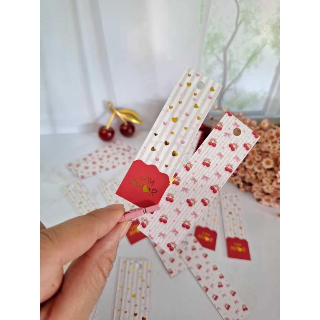 20un Tag palito "Cerejas" Coleção Dia das mães