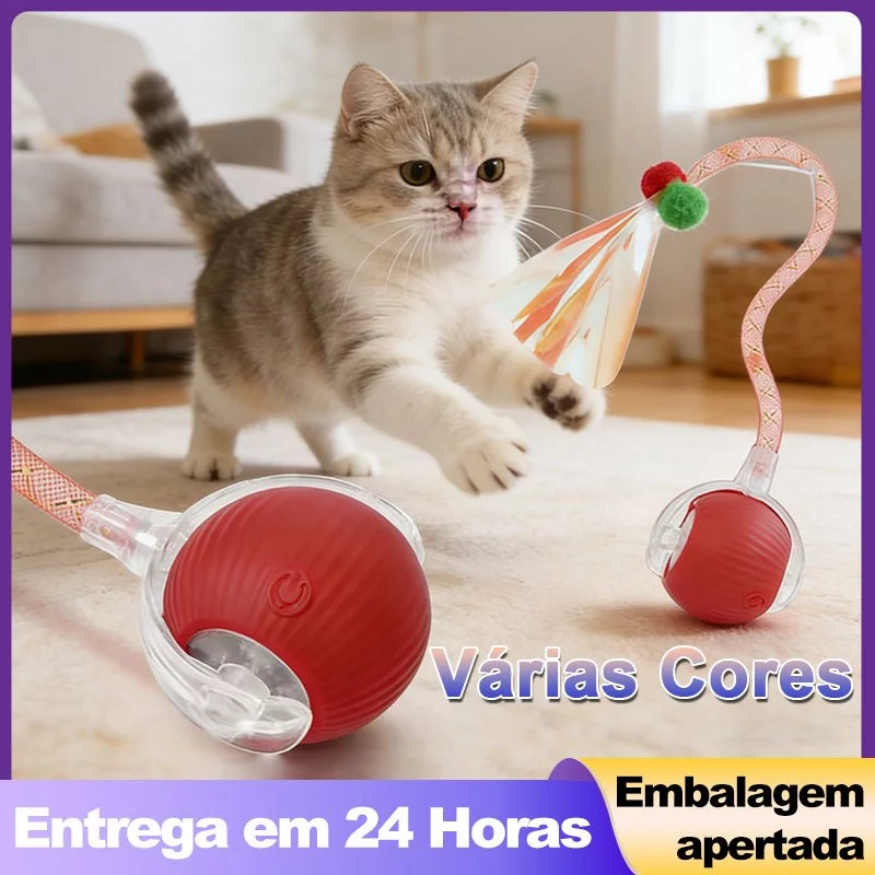 Bolinha Eletrônica Automática para Cachorro | Brinquedo Ativo Recarregável USB | Moviment…