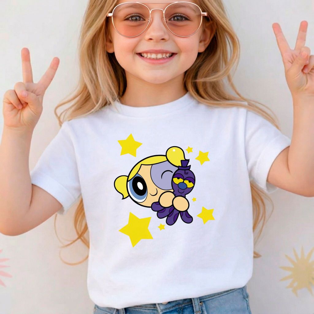 Camiseta Infantil Menina Desenho Meninas Superpoderosas Lindinha 100% Algodão Premium Confortável