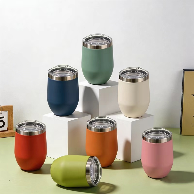 Copo Termico 360ml Aço Inox C/ Tampa Transparente