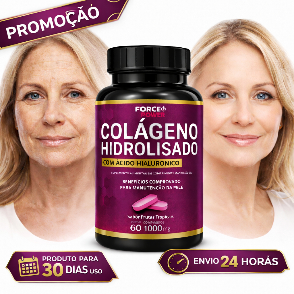 Colageno Hidrolisado com Acido Hialuronico para PELE UNHAS E CABELOS - ENVIO EM 24 HORAS