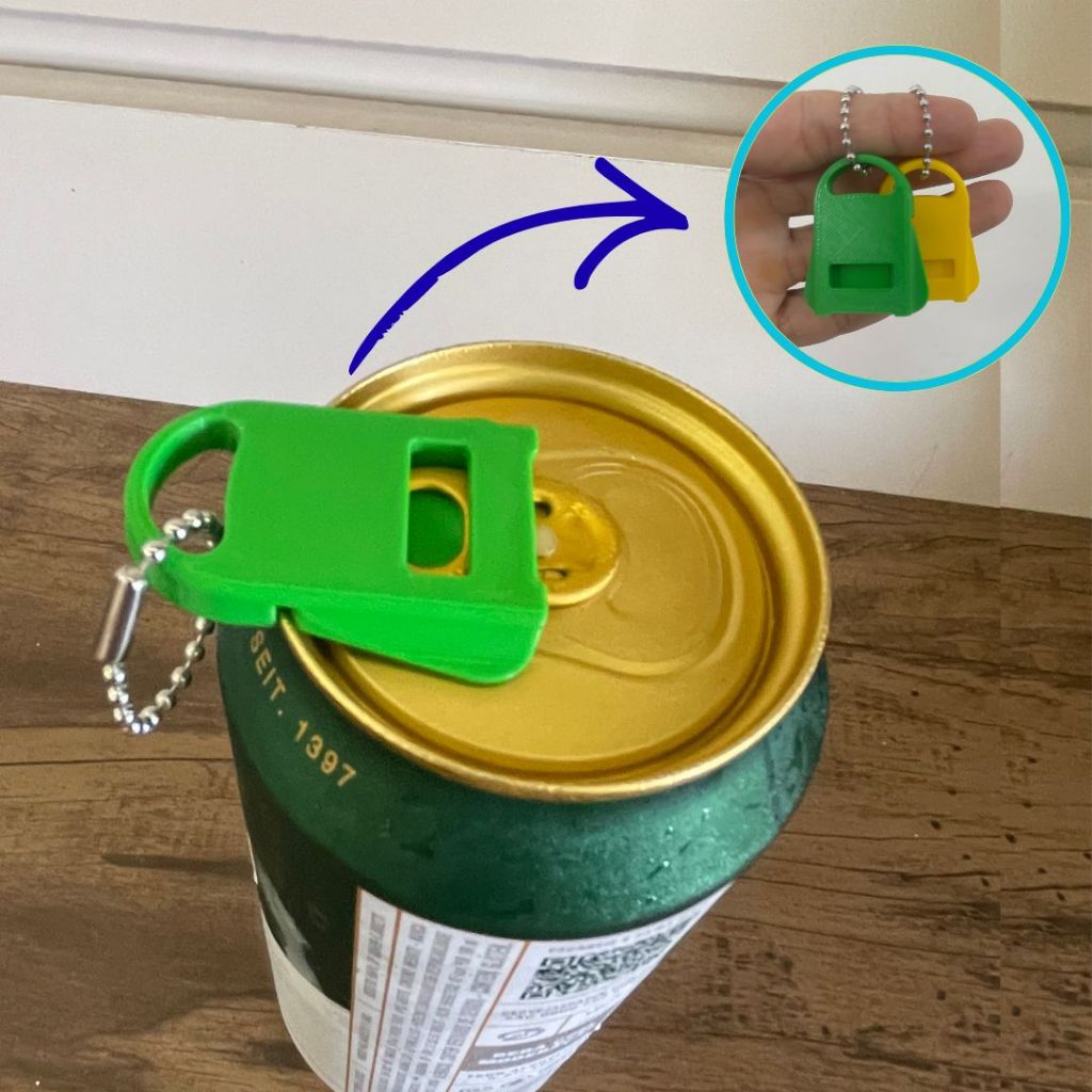 2UN Abridor de Latinha Fácil chaveiro abridor de refrigerante l Sem Quebrar unha em Oferta na Shopee
