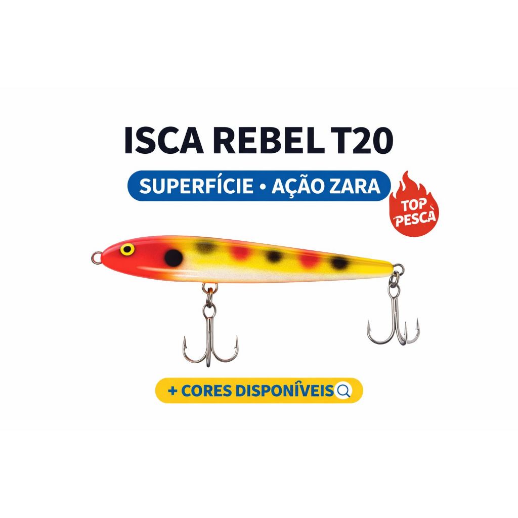 Isca Artificial Rebel Jumpin Minnow T20 Superfície Zara Traíra Tucunaré
