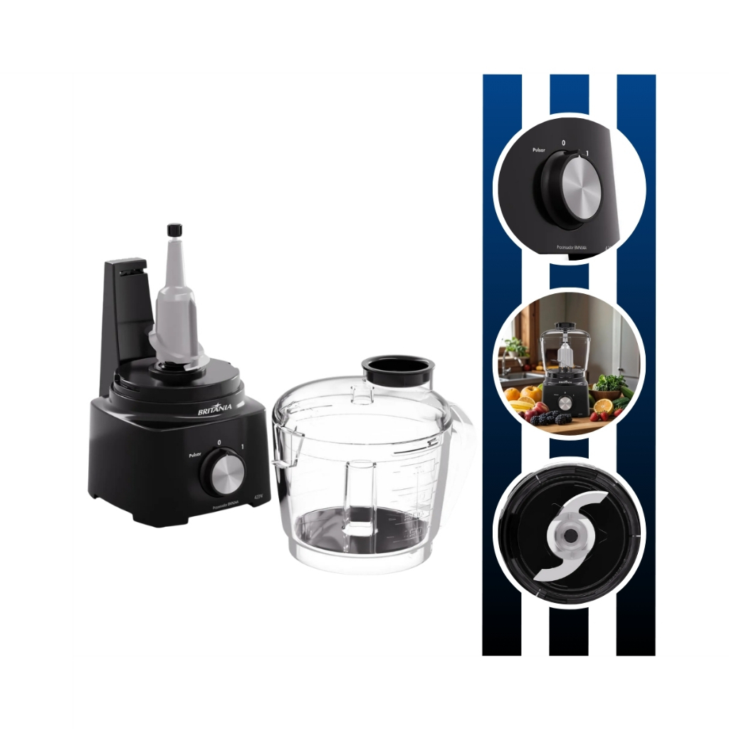 Processador de Alimentos Potência de 420w Com 1 Velocidade 500ml BMN04A Britânia
