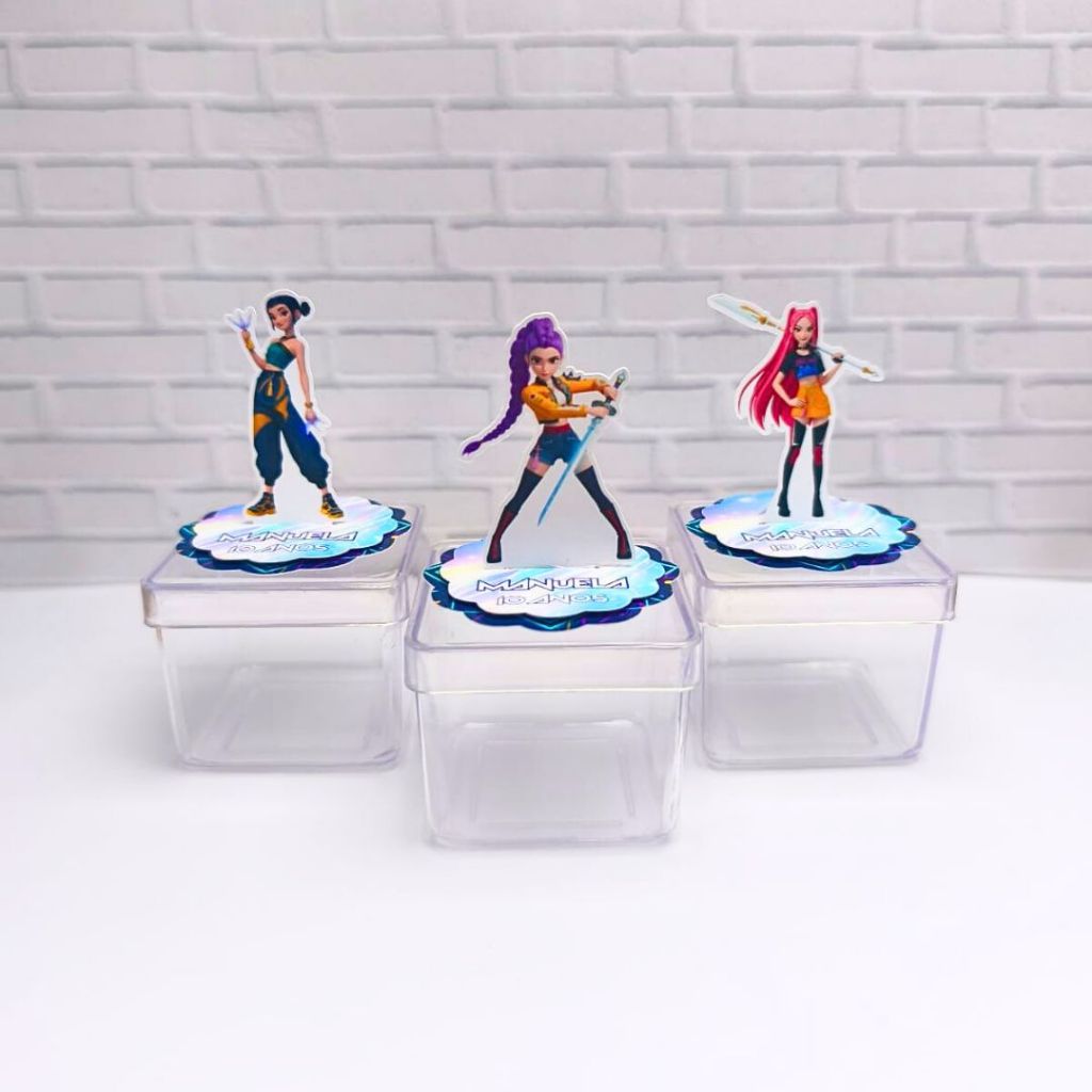 Aplique em Pé 3D Guerreiras do K-Pop Personalizado - Lembrancinha de Festa - Aniversário