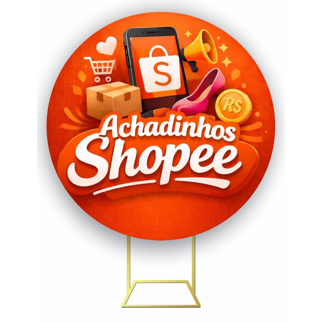 Painel Achadinhos da Shopee - Sublimado Tecido Poliéster com Elástico.