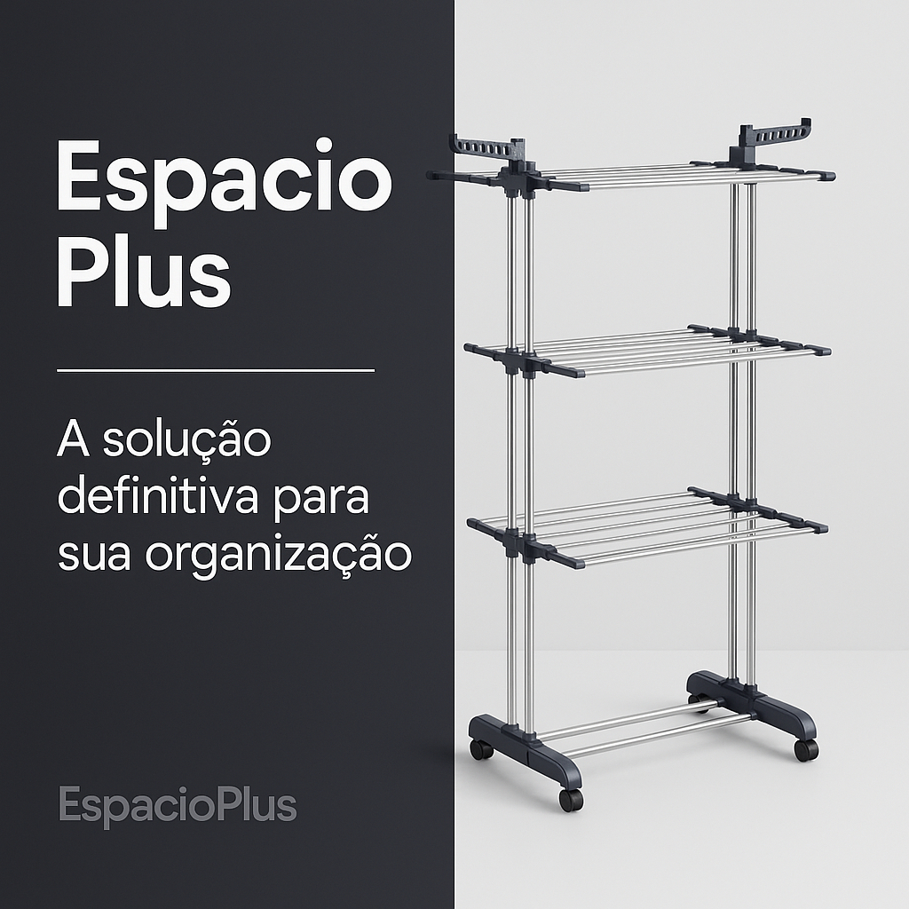 Varal de Chão Multi Andares Secagem Roupas Compacto Prático