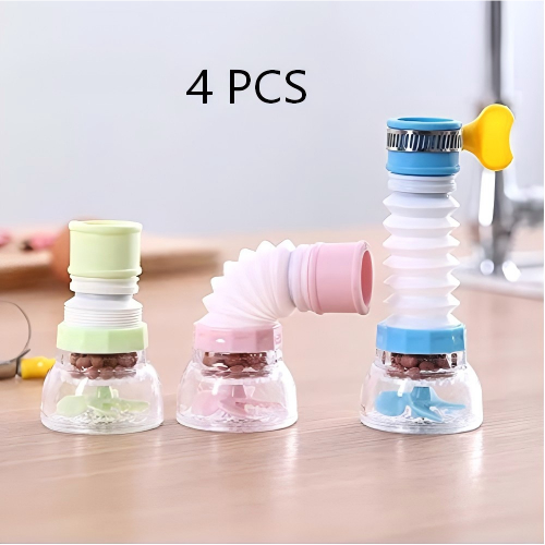 Kit C/4 Bico Chuveirinho Arejador Torneira Cozinha Retrátil Giratória 360° Com Filtro