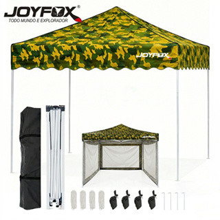Tenda Gazebo Dobrável 3x3m Sanfonada Camuflada Com 3 Paredes Removíveis Impermeável UV50+ JOYFOX em Oferta na Shopee