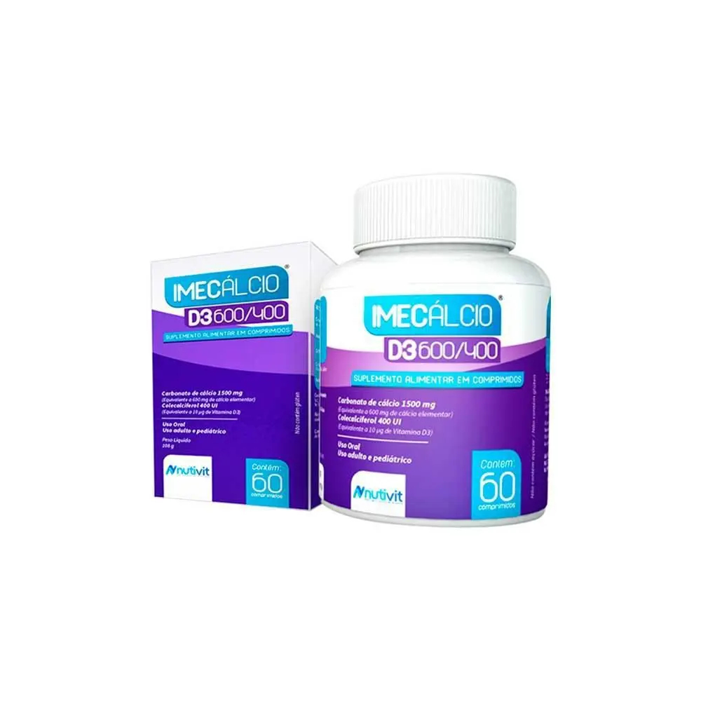 Kit 2 Imecálcio Cálcio D3 600+400mg C/60 Cápsulas - Nutivit