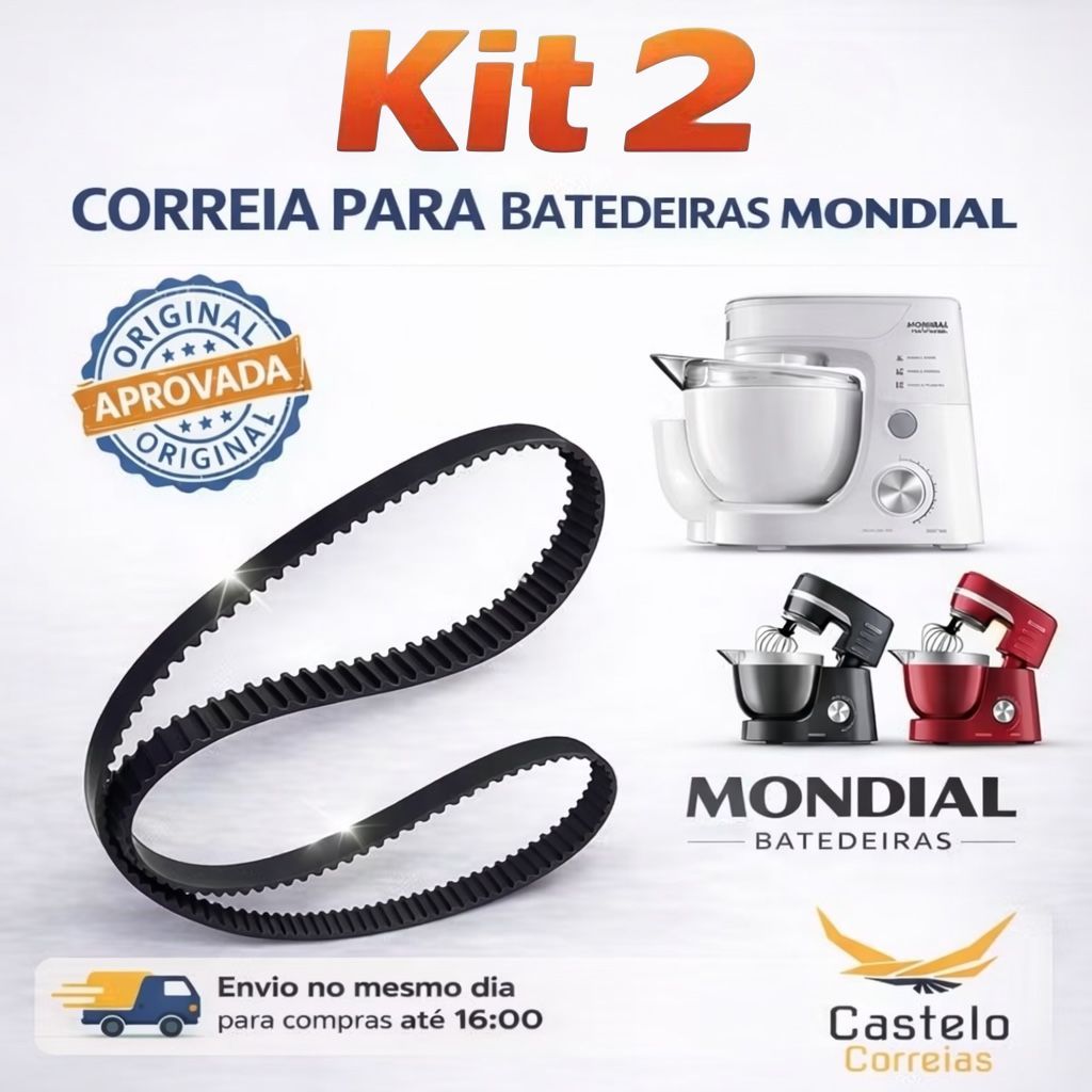 kit 2 -Correias para Batedeira Planetaria Mondial