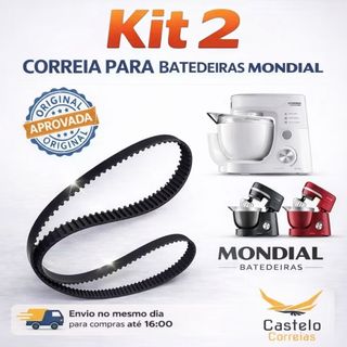 kit 2 -Correias para Batedeira Planetaria Mondial