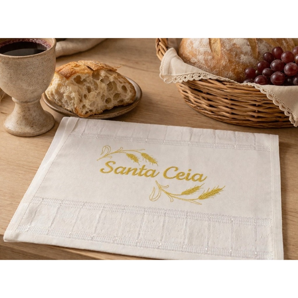 Toalha de lavabo santa ceia 45x30