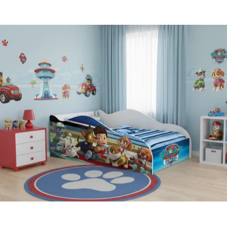 Cama Infantil Carro de Corrida Mcqueen Quarto Temático Proteção Lateral Solteiro Divertido Carros